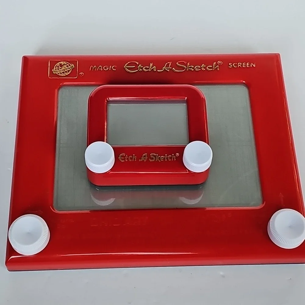 Vintage Ohio Art Etch A‎ Sketch Magic Screen and Pocket Spin Master Bundle Red